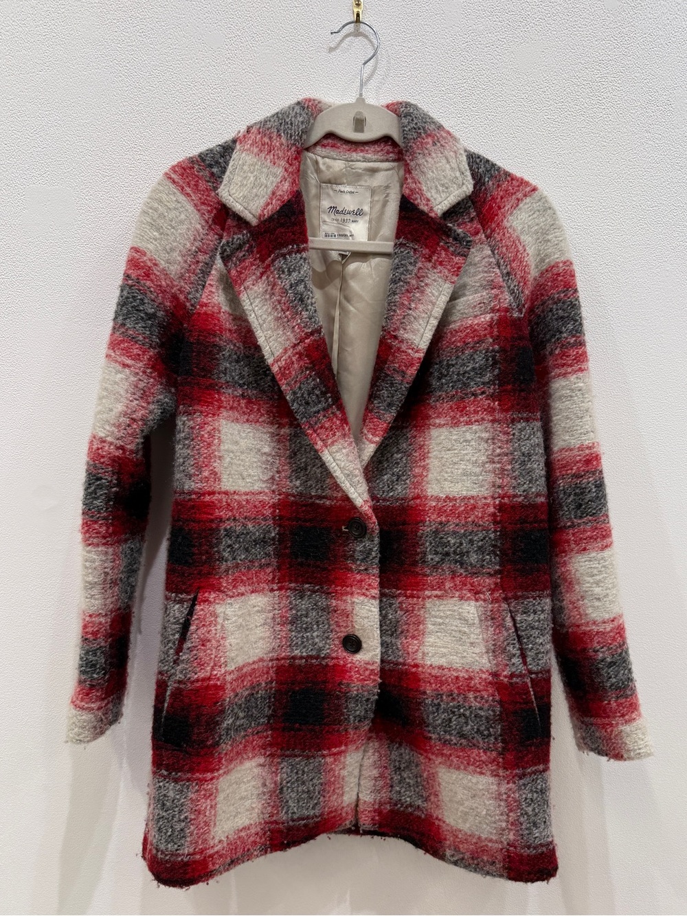 Madewell Wool-Blend Plaid Coat